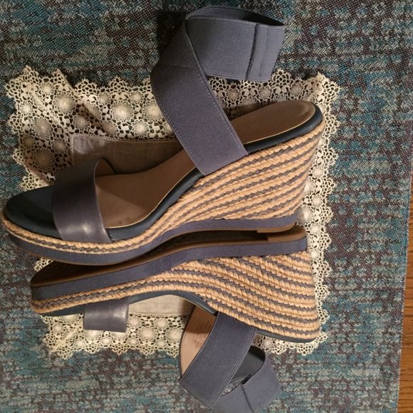 Cole Haan Cloudfeel Espadrille Wedge Sandal Blue Women's Size 7.5 - Picture 10 of 15